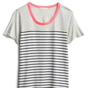 Stitch Fix Skies are Blue Sader knit top navy stripes with coral top size medium